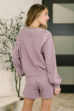 Load image into Gallery viewer, A Little Bit of Comfort Embroidered Top and Bottom Set in Dusty Mauve
