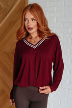 Load image into Gallery viewer, All Out Comfort V-Neck Pullover in Red Merlot
