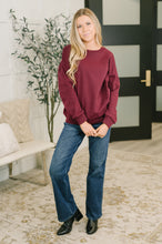 Load image into Gallery viewer, Always True Drop Shoulder Pullover in Dark Burgundy
