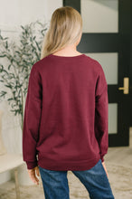 Load image into Gallery viewer, Always True Drop Shoulder Pullover in Dark Burgundy
