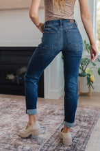 Load image into Gallery viewer, Amber Cuffed Slim Fit Dark Wash Jeans
