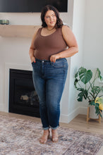 Load image into Gallery viewer, Amber Cuffed Slim Fit Dark Wash Jeans
