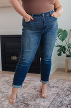 Load image into Gallery viewer, Amber Cuffed Slim Fit Dark Wash Jeans
