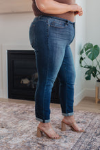 Load image into Gallery viewer, Amber Cuffed Slim Fit Dark Wash Jeans
