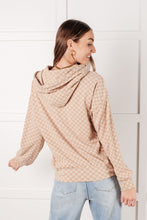 Load image into Gallery viewer, Ask Me Out Checkered Hoodie in Khaki
