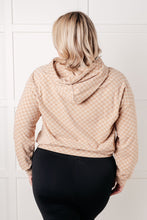 Load image into Gallery viewer, Ask Me Out Checkered Hoodie in Khaki
