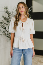 Load image into Gallery viewer, PREORDER: Balloon Sleeve Bow Blouse in Ivory
