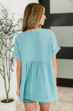Load image into Gallery viewer, Basic Fade V-Neck Acid Wash Top in Dusty Teal
