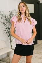 Load image into Gallery viewer, Beauty &amp; Brains Textured Split Neck Blouse
