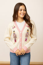 Load image into Gallery viewer, Beige and Pink Nutcracker Sweater
