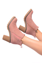 Load image into Gallery viewer, Bite Me Bootie in Blush Faux Suede
