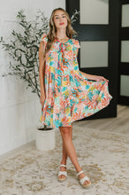 Load image into Gallery viewer, Bless Your Love Tiered Dress in Ivory, Orange and Mint
