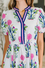 Load image into Gallery viewer, PREORDER: Boho V-Neck Balloon Sleeve Dress in Floral Print
