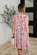 Load image into Gallery viewer, Boho and Behold Flutter Sleeve Dress in Blush/Fuchsia/Mint
