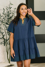 Load image into Gallery viewer, Boot Scootin' Boogie Tiered Dress in Navy
