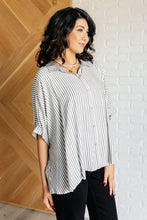 Load image into Gallery viewer, Boxy Striped Button Up in Black
