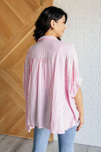 Load image into Gallery viewer, Boxy Striped Button Up in Hot Pink
