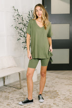 Load image into Gallery viewer, Buttery Soft V-Neck Bike Short Set in Light Olive

