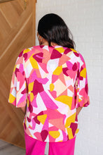 Load image into Gallery viewer, Cali Blouse in Magenta and Mustard Abstract
