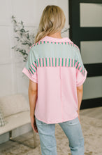 Load image into Gallery viewer, Can't Control It Collared Color Block Top
