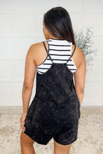 Load image into Gallery viewer, Carefree Cutie Slouchy Pocket Romper in Black
