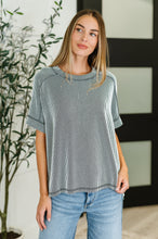 Load image into Gallery viewer, Catch Me Loungin’ Cable Ribbed Knit Top in Black and White
