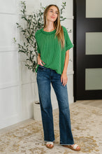 Load image into Gallery viewer, Catch Me Loungin’ Cable Ribbed Knit Top in Dark Green
