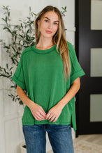 Load image into Gallery viewer, Catch Me Loungin’ Cable Ribbed Knit Top in Dark Green
