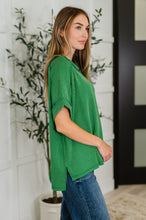 Load image into Gallery viewer, Catch Me Loungin’ Cable Ribbed Knit Top in Dark Green
