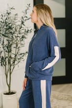 Load image into Gallery viewer, Certified Chiller Contrast Stripe Hoodie in Navy
