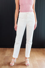 Load image into Gallery viewer, Charlene High Rise Contrast Thread Jogger in Ecru
