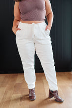 Load image into Gallery viewer, Charlene High Rise Contrast Thread Jogger in Ecru
