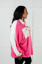 Load image into Gallery viewer, Chip Off the Old Colorblock V-Neck Henley in Pink
