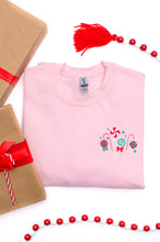 Load image into Gallery viewer, PREORDER: Christmas Candy Embroidered Sweatshirt
