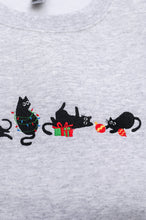 Load image into Gallery viewer, PREORDER: Christmas Cats Embroidered Sweatshirt
