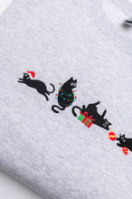 Load image into Gallery viewer, PREORDER: Christmas Cats Embroidered Sweatshirt
