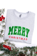 Load image into Gallery viewer, PREORDER: Embroidered Merry Christmas Glitter Applique Sweatshirt
