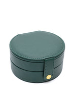 Load image into Gallery viewer, Circular Travel Jewelry Case in Green
