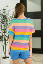 Load image into Gallery viewer, Color Theory Drop Shoulder Top in Blue, Yellow and Pink
