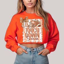 Load image into Gallery viewer, Coquette Touchdown Season in Orange Sweatshirt
