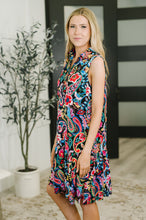 Load image into Gallery viewer, Coral Sands Collared Tank Dress in Dark Floral Paisley
