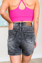 Load image into Gallery viewer, Greyson High Rise Button Fly Cuffed Shorts in Grey
