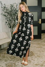 Load image into Gallery viewer, Dark Darlin' Puff Sleeve Maxi Dress
