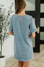 Load image into Gallery viewer, Dressed &amp; Obsessed Chambray T-Shirt Dress in Indigo
