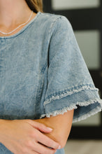Load image into Gallery viewer, Dressed &amp; Obsessed Chambray T-Shirt Dress in Indigo
