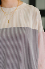 Load image into Gallery viewer, Dual Tones Cable Ribbed Knit Sweater
