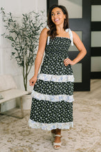 Load image into Gallery viewer, Elegant Edge Tiered Maxi Dress in Navy
