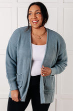 Load image into Gallery viewer, Everything Layer Waffle Knit Open Front Cardigan in Blue Grey
