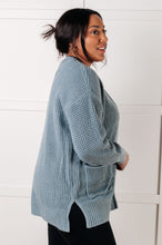 Load image into Gallery viewer, Everything Layer Waffle Knit Open Front Cardigan in Blue Grey
