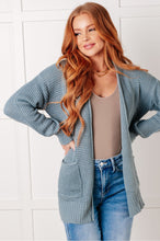 Load image into Gallery viewer, Everything Layer Waffle Knit Open Front Cardigan in Blue Grey
